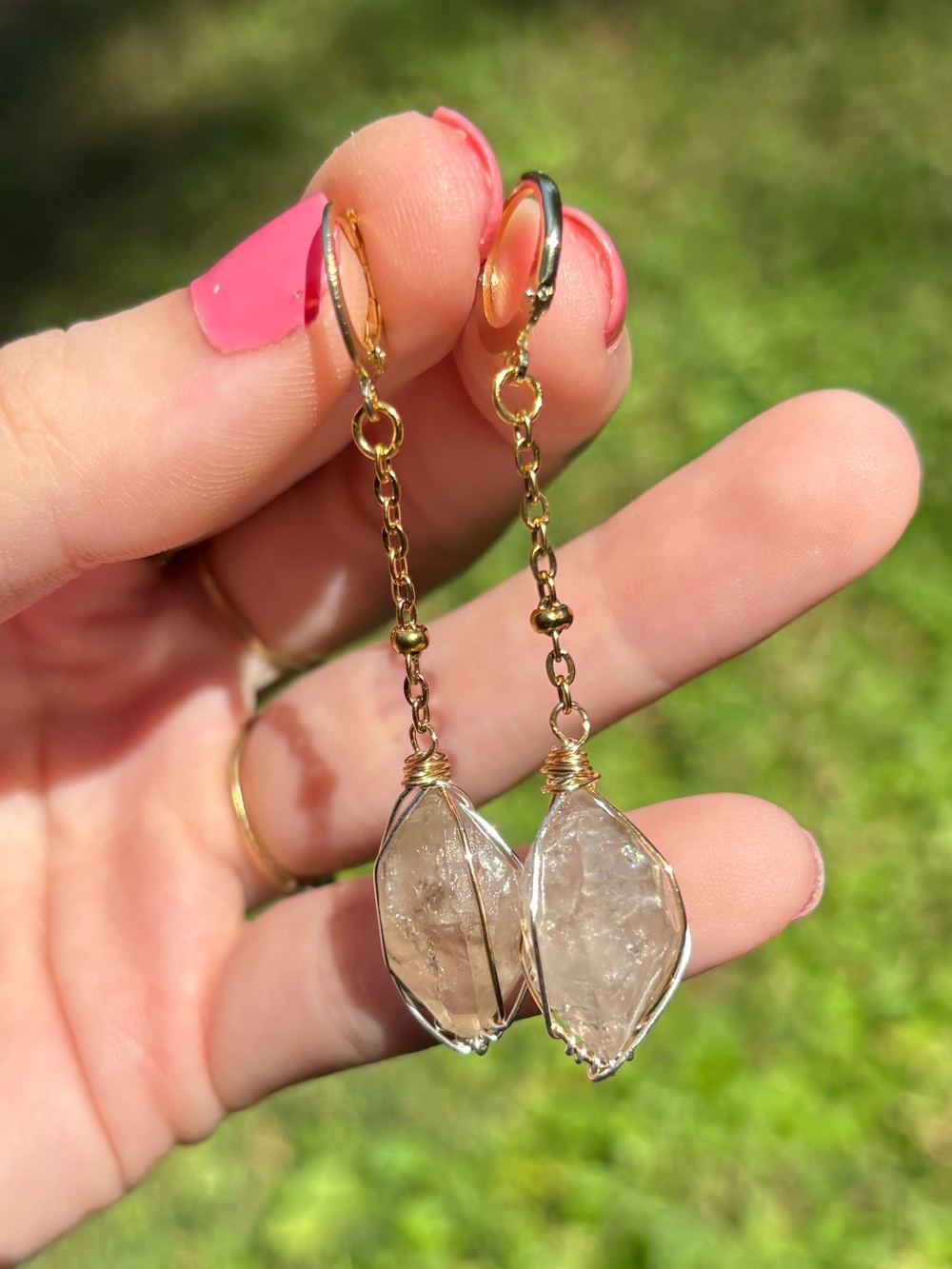 Statement quartz earrings